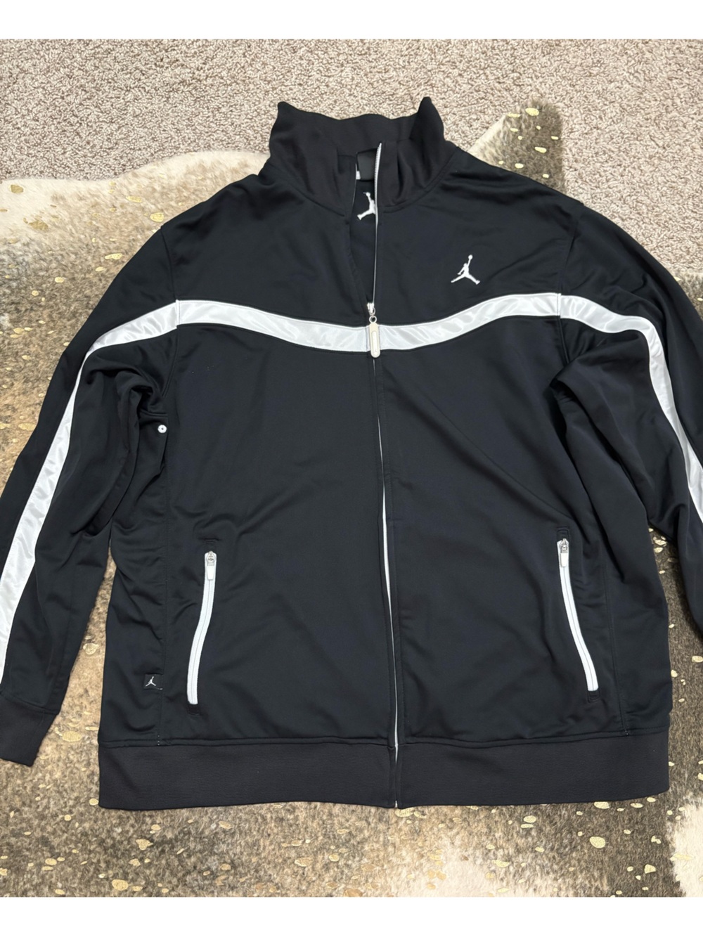 Jordan Black Zip Up Jacket with White Trim